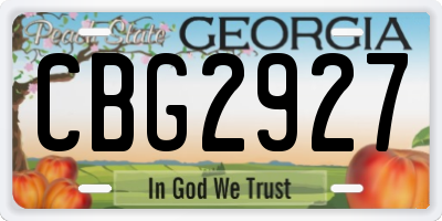GA license plate CBG2927