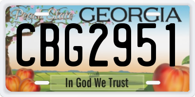 GA license plate CBG2951