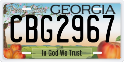 GA license plate CBG2967