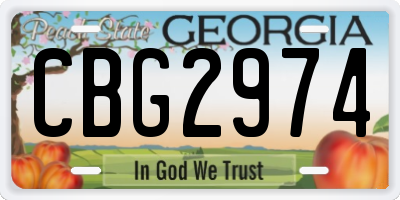 GA license plate CBG2974