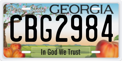 GA license plate CBG2984