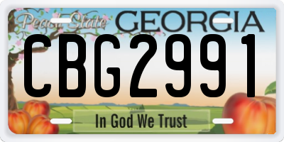 GA license plate CBG2991