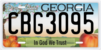 GA license plate CBG3095