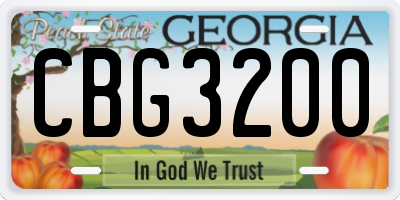 GA license plate CBG3200