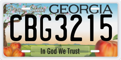 GA license plate CBG3215