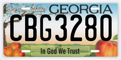 GA license plate CBG3280