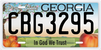 GA license plate CBG3295