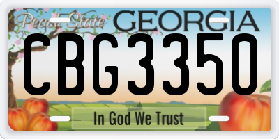 GA license plate CBG3350