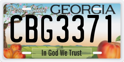 GA license plate CBG3371