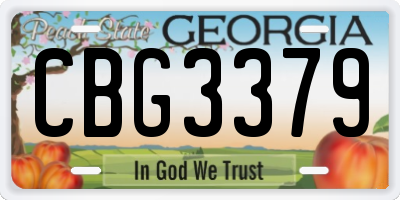 GA license plate CBG3379