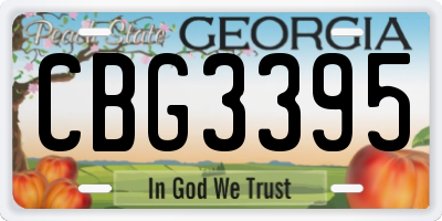 GA license plate CBG3395