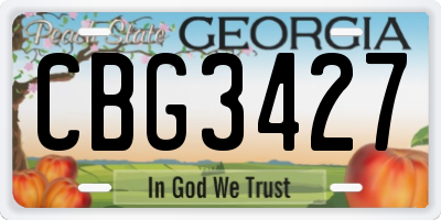 GA license plate CBG3427