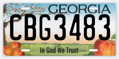 GA license plate CBG3483