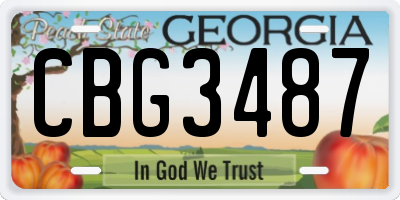 GA license plate CBG3487