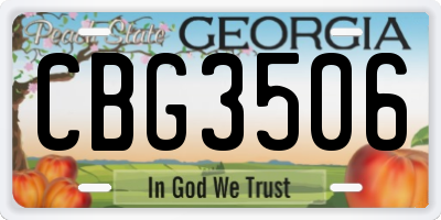 GA license plate CBG3506