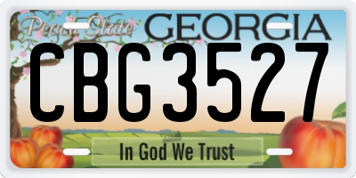 GA license plate CBG3527