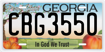GA license plate CBG3550