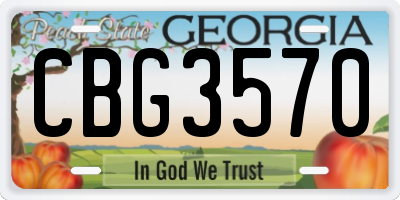 GA license plate CBG3570