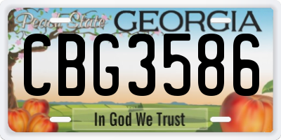 GA license plate CBG3586