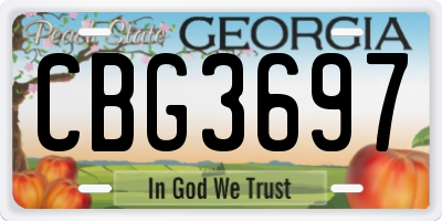GA license plate CBG3697