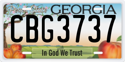 GA license plate CBG3737