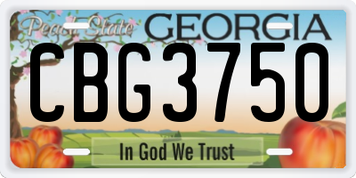 GA license plate CBG3750