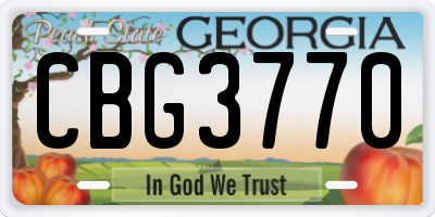 GA license plate CBG3770