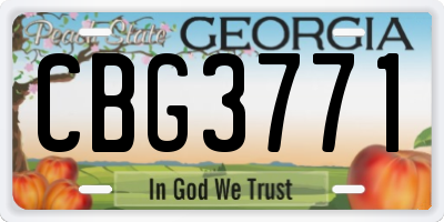 GA license plate CBG3771