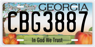 GA license plate CBG3887