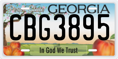 GA license plate CBG3895
