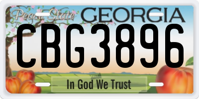 GA license plate CBG3896