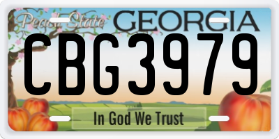 GA license plate CBG3979