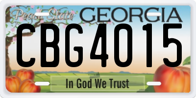 GA license plate CBG4015
