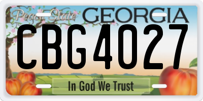 GA license plate CBG4027