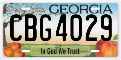GA license plate CBG4029