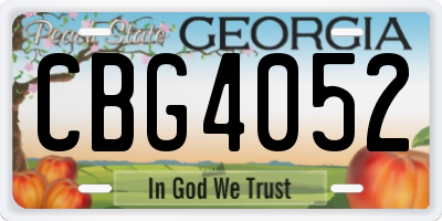GA license plate CBG4052