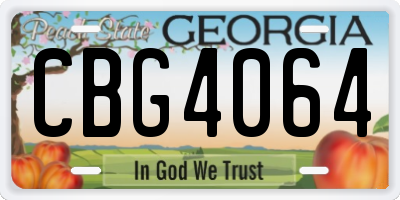 GA license plate CBG4064