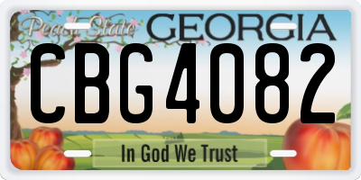 GA license plate CBG4082