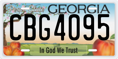 GA license plate CBG4095