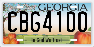 GA license plate CBG4100
