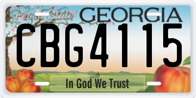 GA license plate CBG4115