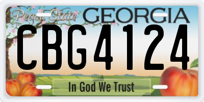 GA license plate CBG4124