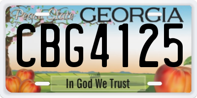 GA license plate CBG4125