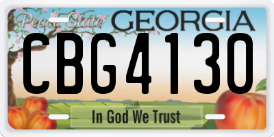 GA license plate CBG4130