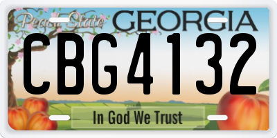 GA license plate CBG4132