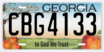 GA license plate CBG4133