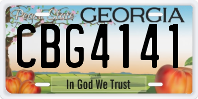 GA license plate CBG4141