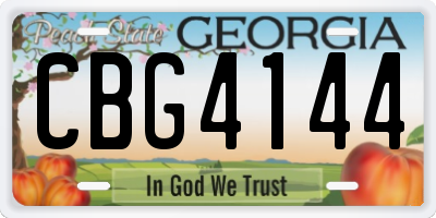 GA license plate CBG4144