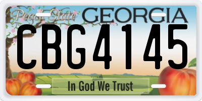 GA license plate CBG4145