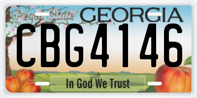 GA license plate CBG4146